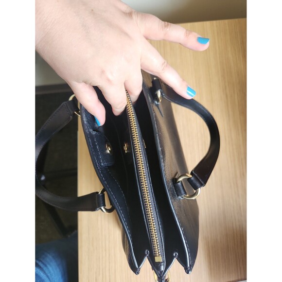 Michael Kors "Marilyn" Black Pebbled Leather Tote Bag - Picture 9 of 12